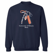 Illinois Fighting Illini Mom Sweatshirt Navy Keychain Crew