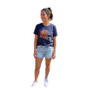 Illinois Fighting Illini Women's Helmet Rhinestone Short Sleeve Tee