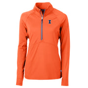 Illinois Fighting Illini Women's Cutter & Buck Adapt Block I Orange Quarter-Zip