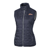 Illinois Fighting Illini Cutter & Buck Women's Navy Rainier Insulated Full Zip Puffer Vest