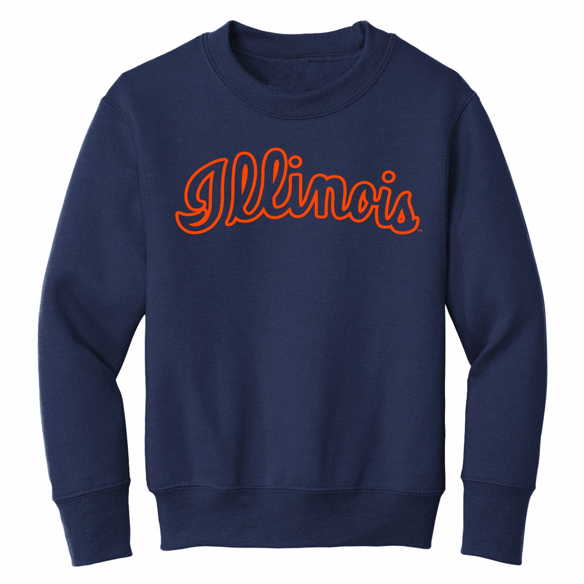 Illinois Kids Navy Script Sweatshirt