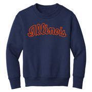 Illinois Kids Navy Script Sweatshirt