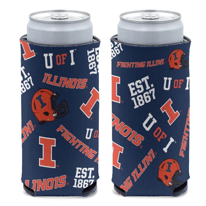 Illinois Fighting Illini 12oz Slim Can Coozie