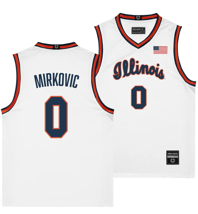 Illinois Fighting Illini NIL Basketball Jersey #0 David Mirkovic