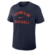 Illinois Fighting Illini Baseball T-Shirt Navy Nike