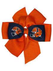 Fighting Illini Navy & Orange Football Helmet Fan Bow