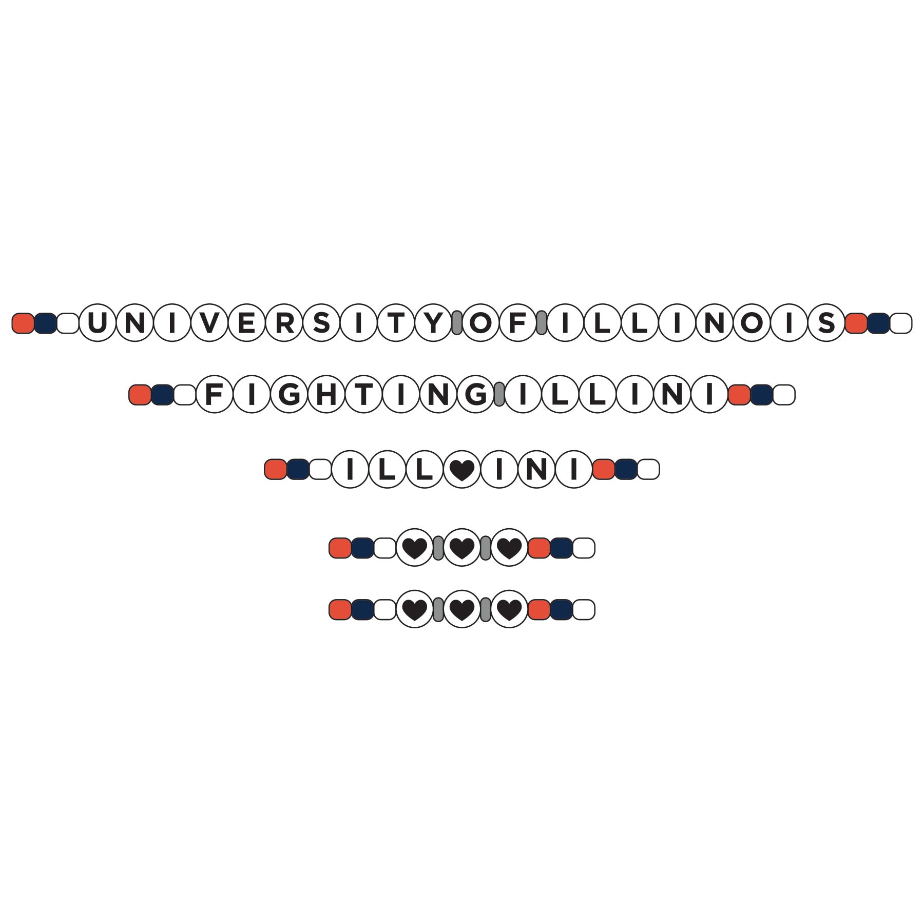 Illinois Fighting Illini Friendship Bracelets