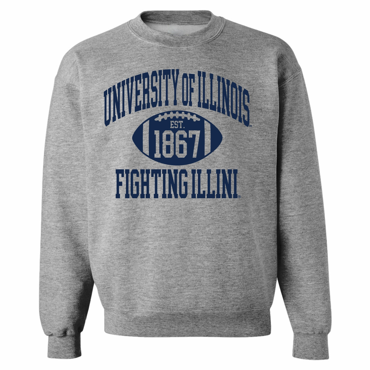 Illinois Football Vintage Look Crewneck Sweatshirt