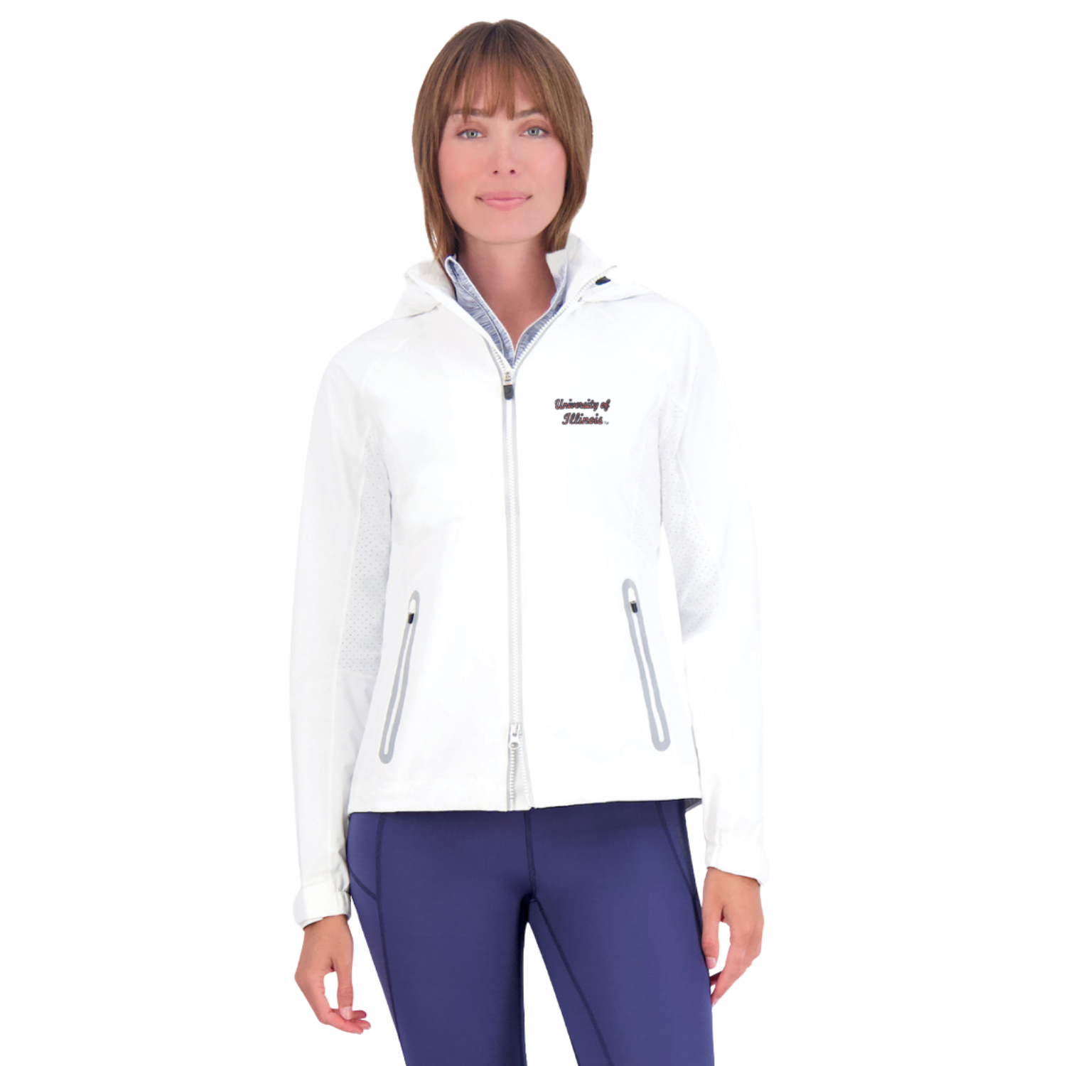 Illinois Jacket Women's White Script Hoodie