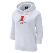 Illinois Hoodie Women's White Nike Block I Script