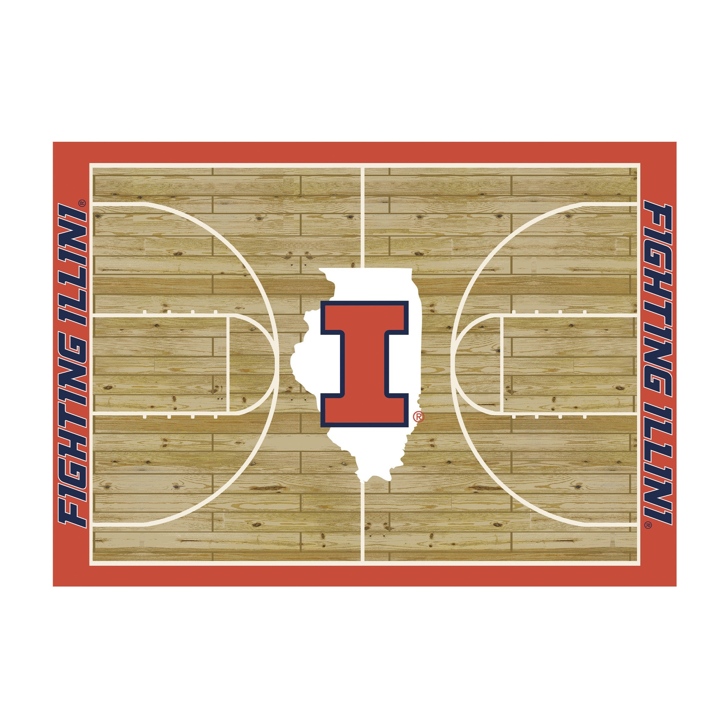 University of Illinois 8x11 Courtside Rug
