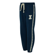 Illinois Sweatpants Women's Navy/Tan Drawstring Joggers