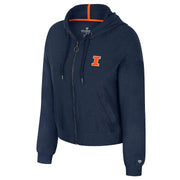 Illinois Fighting Illini Women's Navy Full-Zip Block I Hoodie