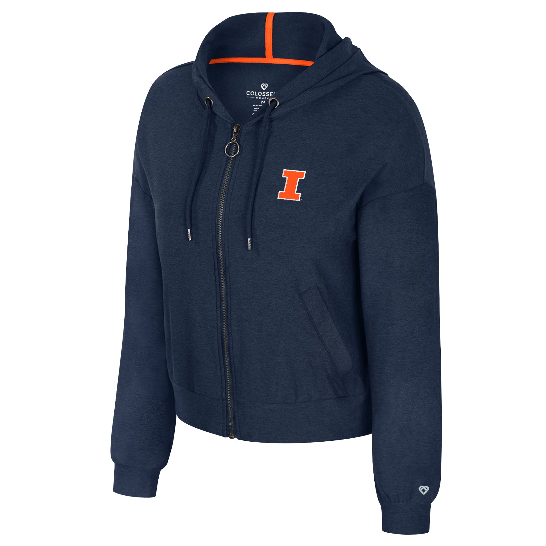 Illinois Fighting Illini Women's Navy Full-Zip Block I Hoodie