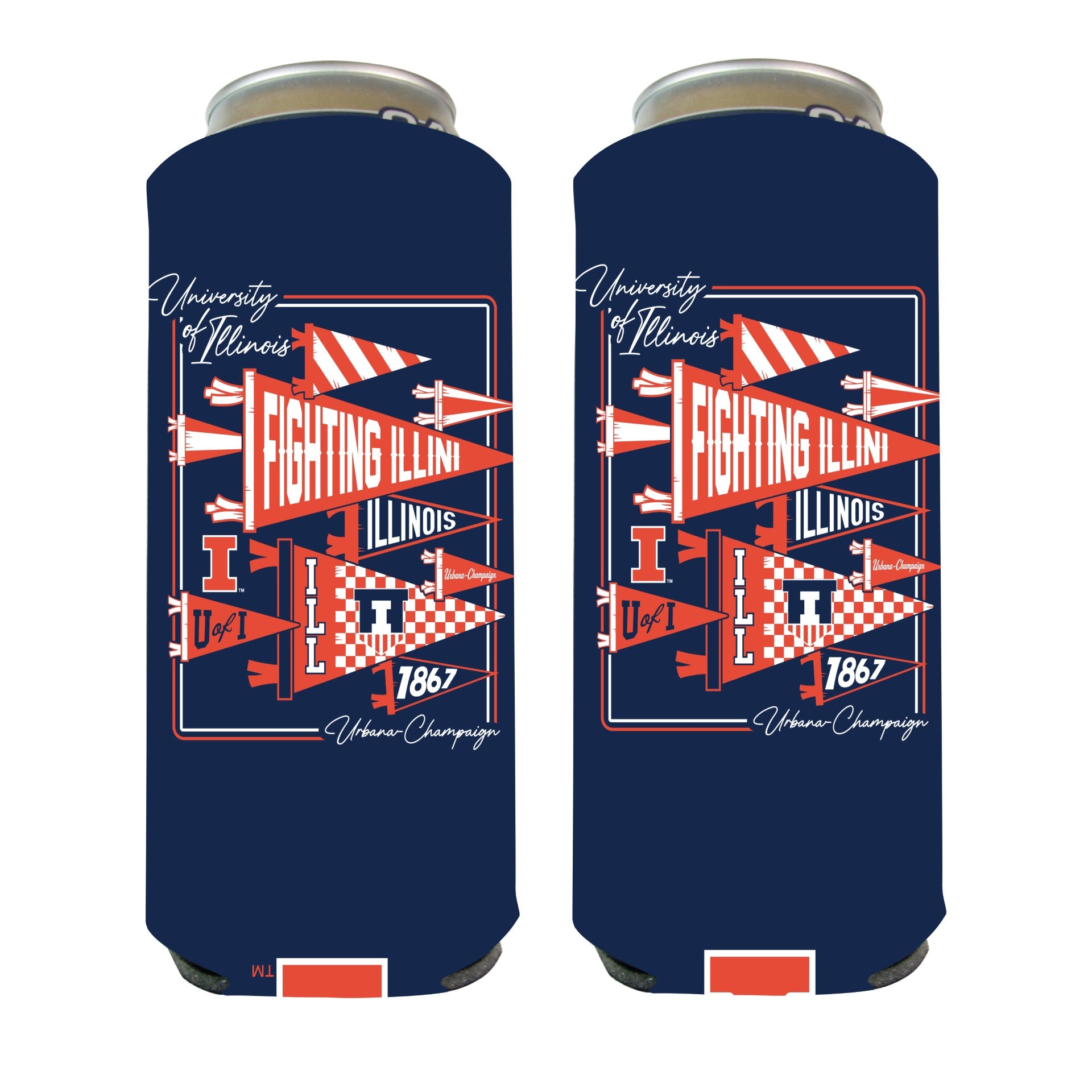 Illinois Fighting Illini Navy Pennant Koozie