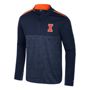 Illinois Quarter-Zip Men's Navy/Orange Heather Block I