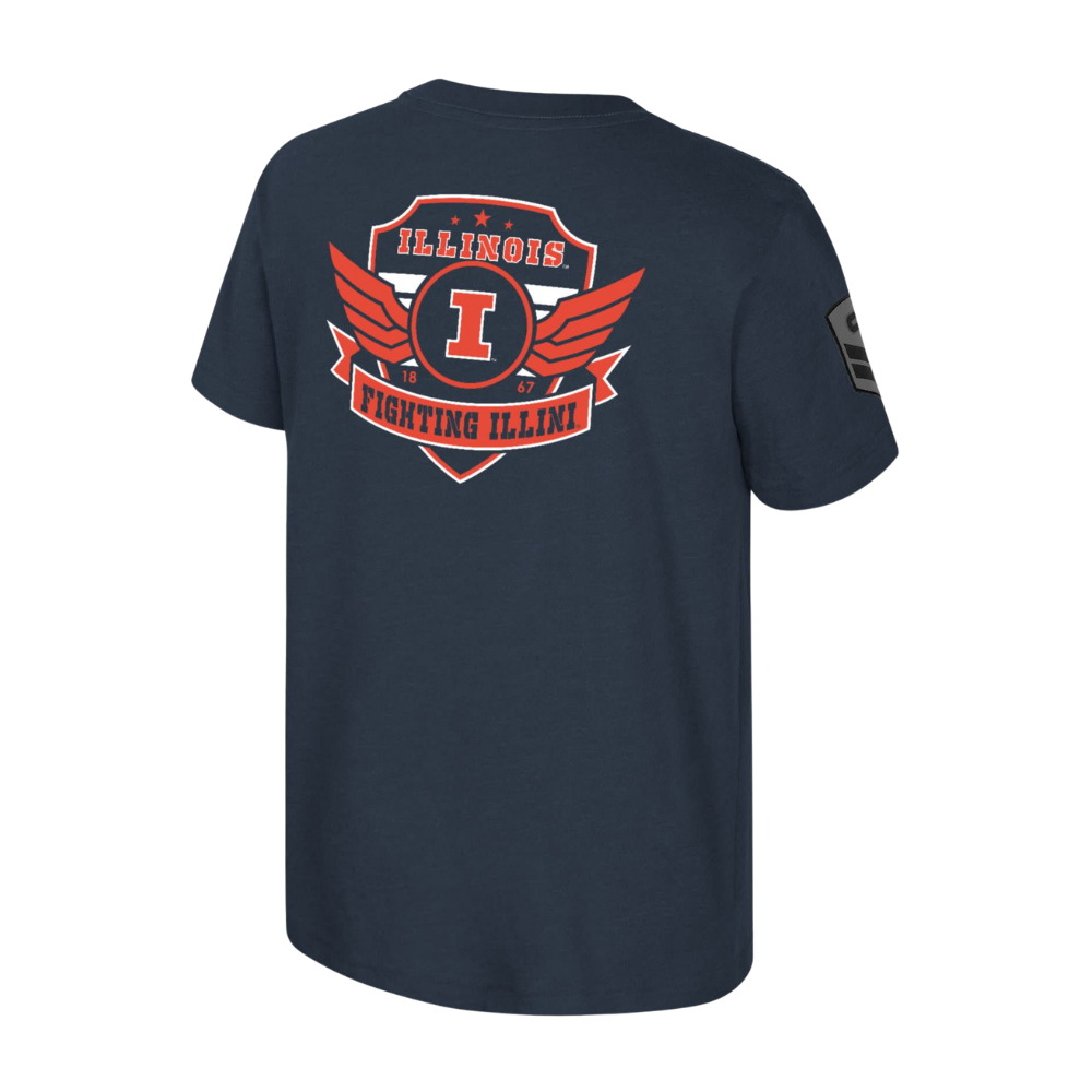 Illinois Fighting Illini Youth OHT Winged Badge Short Sleeve Tee