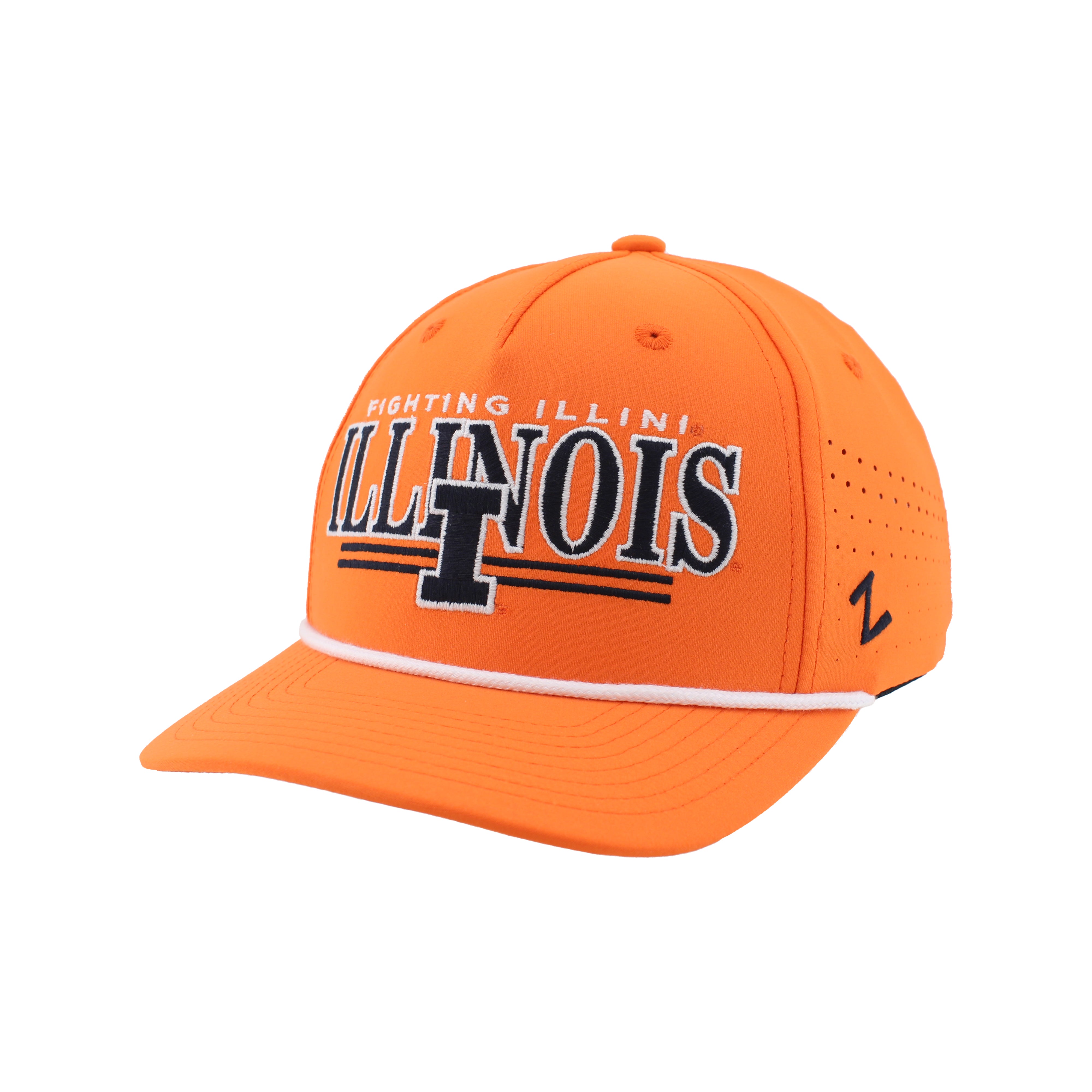 Illinois Hat Orange Embroidered Rope Snapback