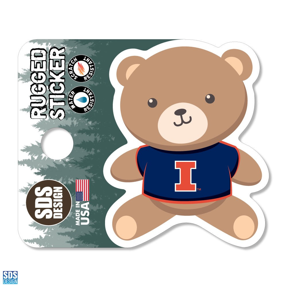 Illinois Fighting Illini Navy Bear Decal