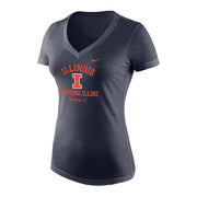 Fighting Illini Women's Navy V-Neck Arched Triblend