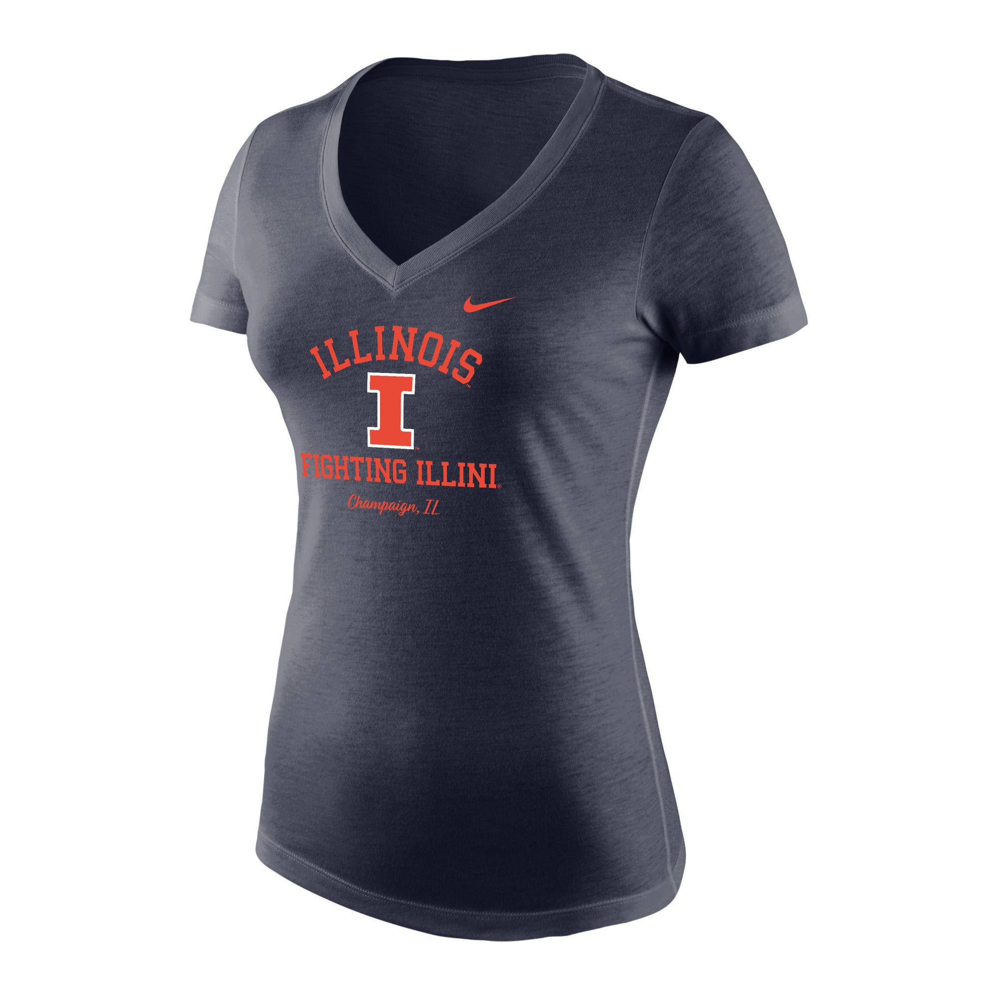 Fighting Illini Women's Navy V-Neck Arched Triblend