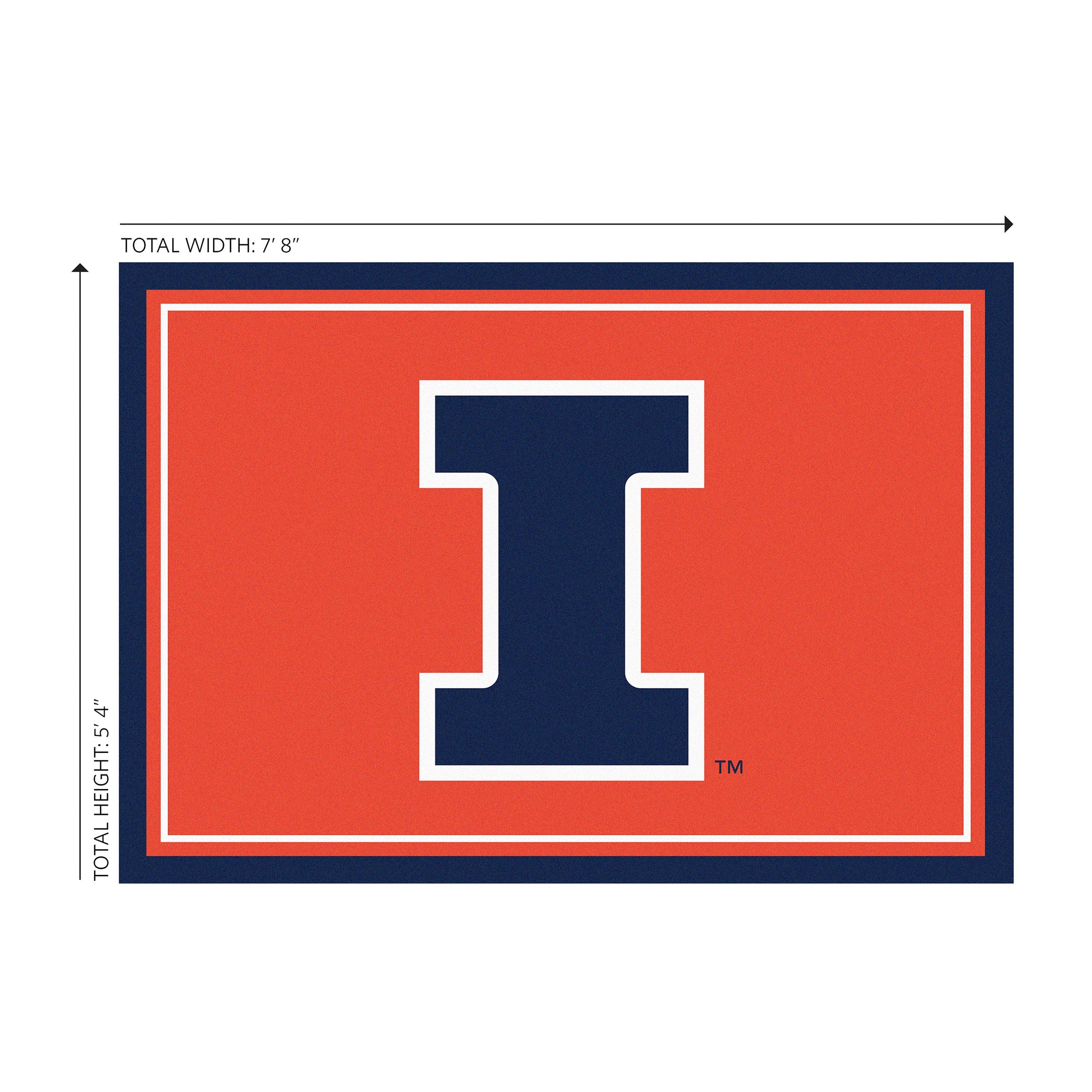 University of Illinois 6x8 Spirit Rug