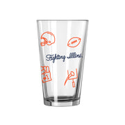 Illinois Fighting Illini 16oz Playmaker Pint Glass