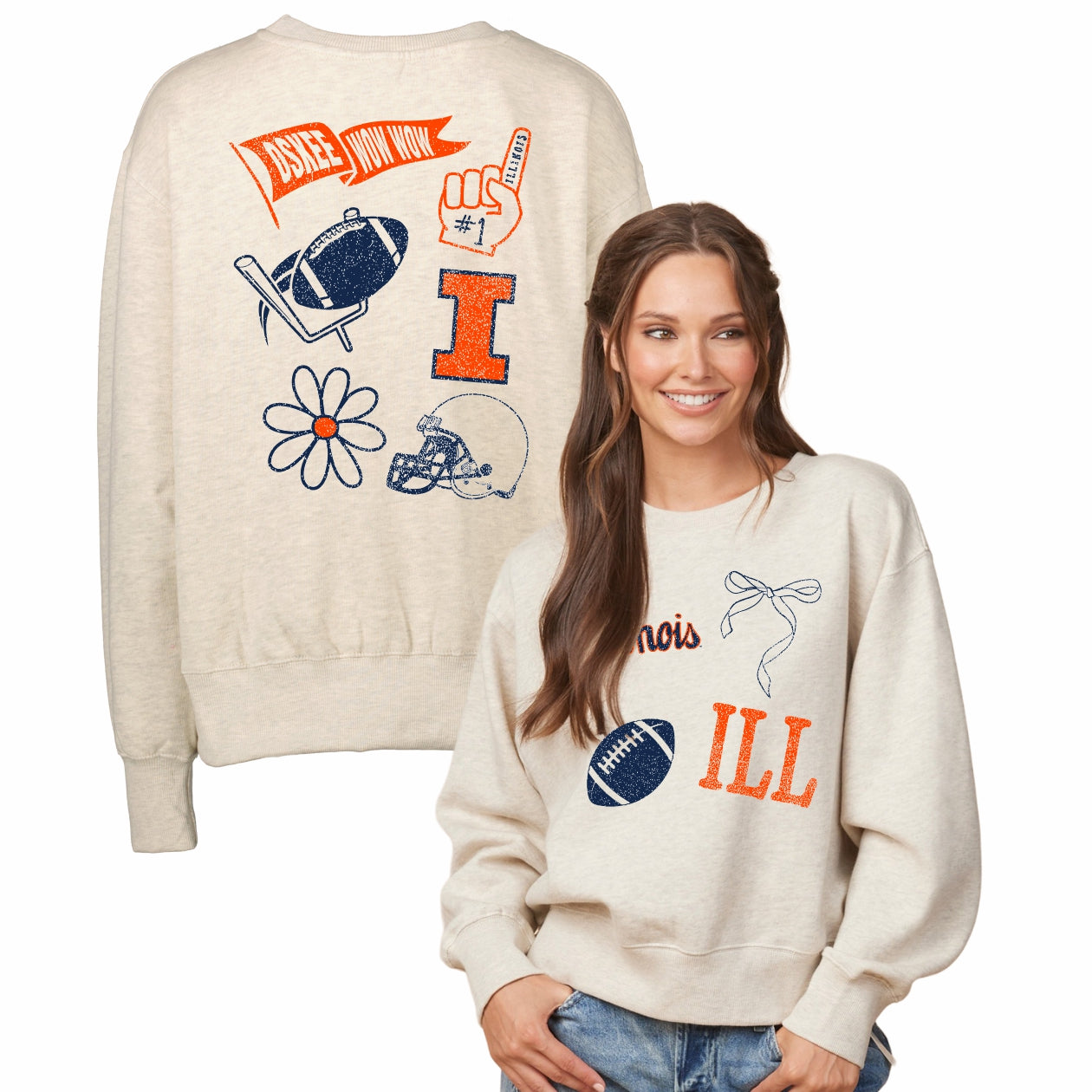 Illinois Fighting Illini Women's Football Symbols Crew