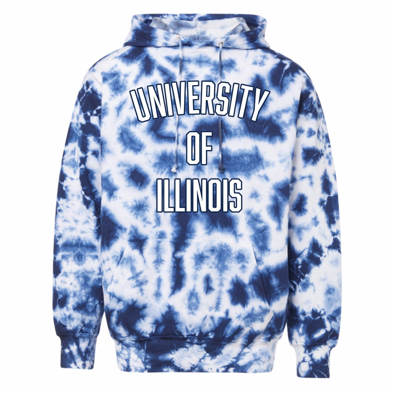 Illinois Hoodie Navy/White Tie Dye