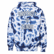 Illinois Hoodie Navy/White Tie Dye