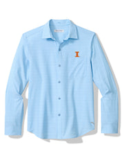 Illinois Fighting Illini Tommy Bahama Tidal Check Button-Up – Metro Blue
