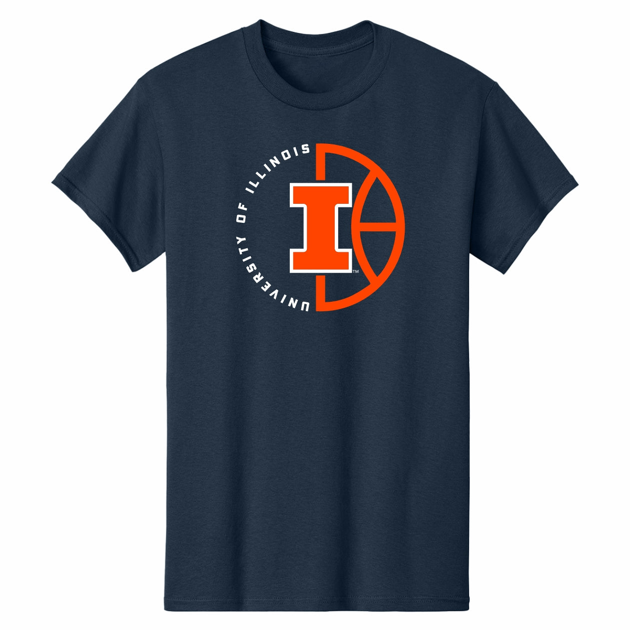 University of Illinois Basketball Tee Navy/Orange