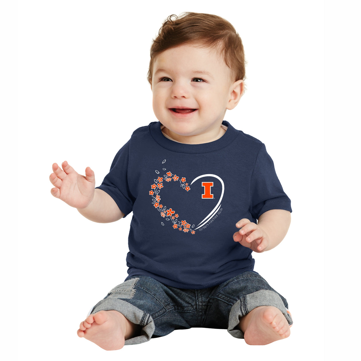 Illinois Shirt Baby Flower Heart