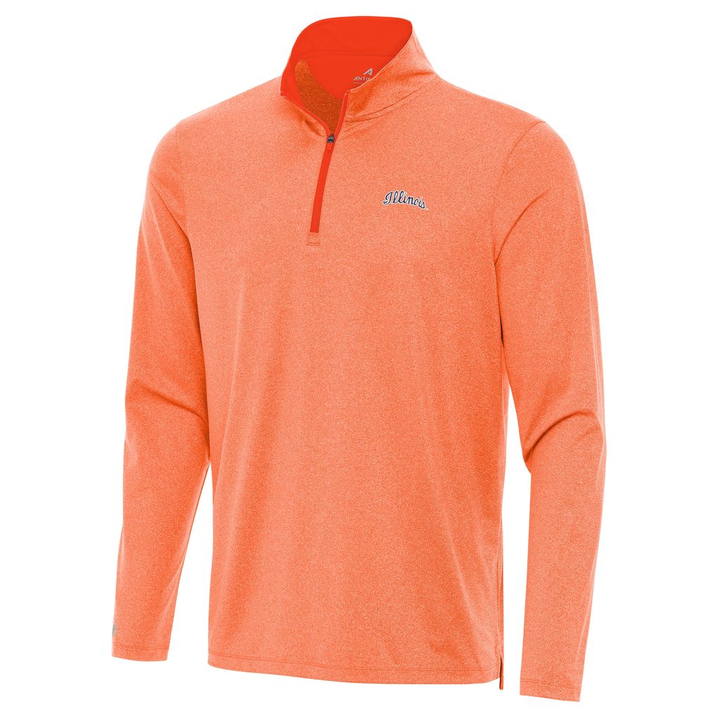 Illinois Quarter-Zip Men's Heather Orange Antigua Script