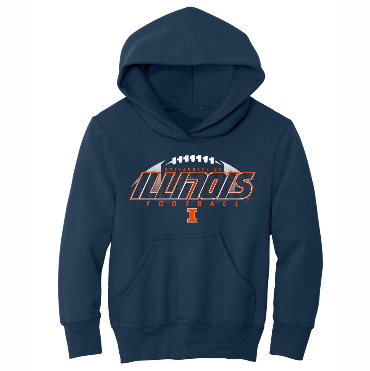 Illinois Football Navy Youth Hoodie