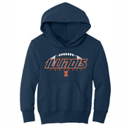 Illinois Football Navy Youth Hoodie