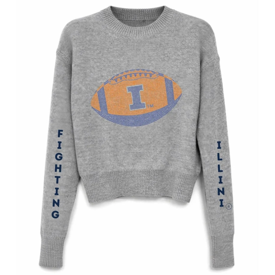 Illinois Fighting Illini Women's Sparkle Football Sweater