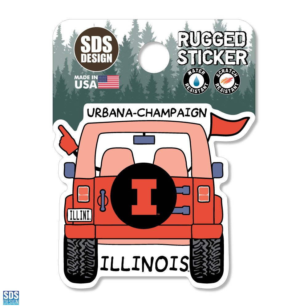 Illinois Fighting Illini Jeep Decal