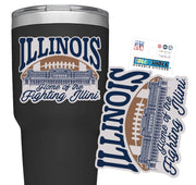 Illinois Football Sticker Memorial Stadium Script