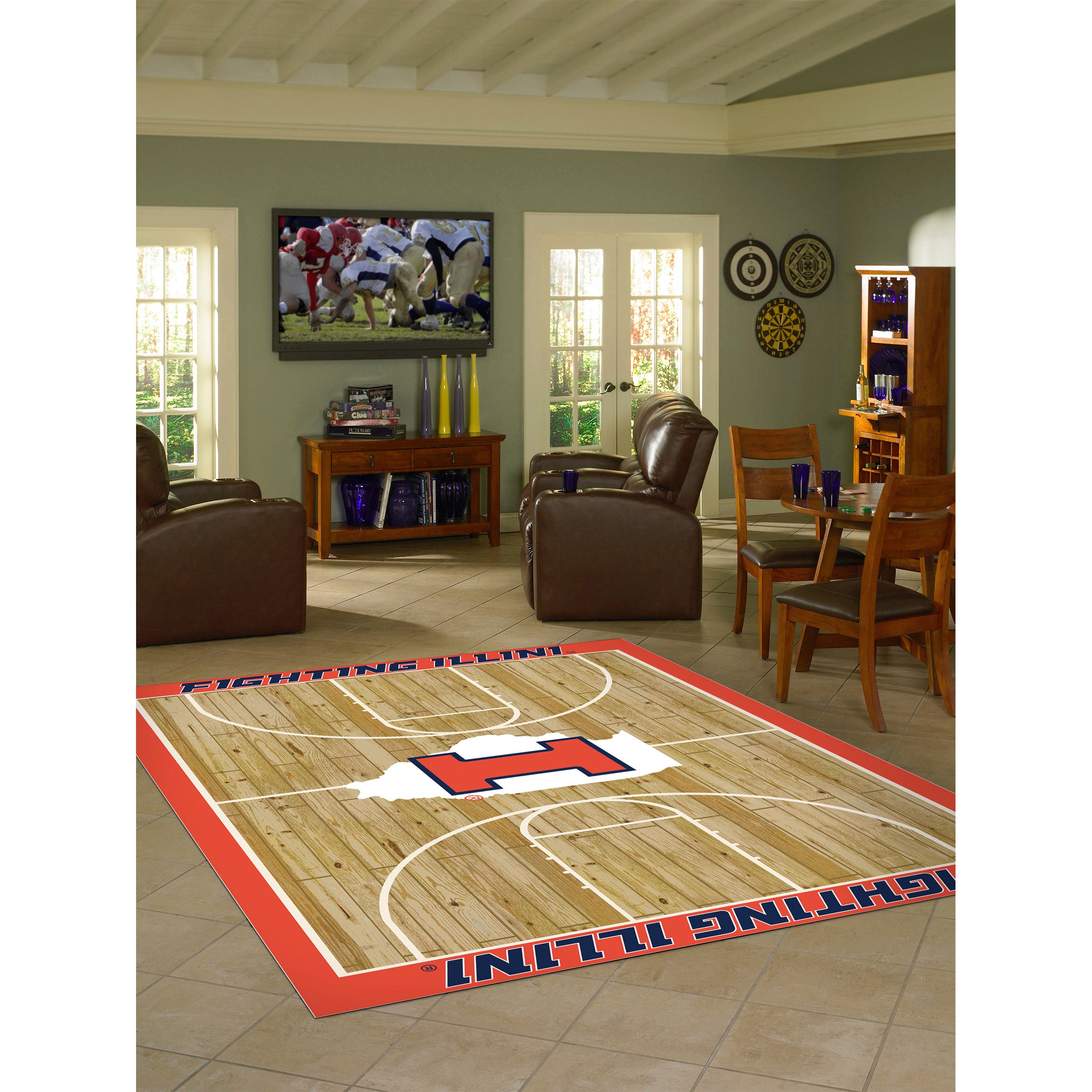 University of Illinois 8x11 Courtside Rug