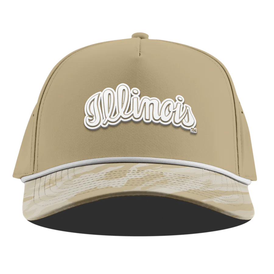 Illinois Hat Tan/Camo Script