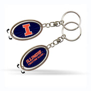 Illinois Fighting Illini Metal Spinner Keychain