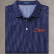 Illinois B. Draddy Captain Cool Men's Polo- Navy Dot Pattern Script