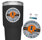 Fighting Illini Athletic Football Helmet Circle Grey Decal