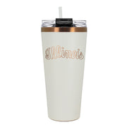 Illinois Tumbler Script Cream & Copper