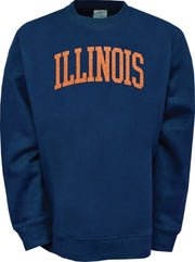 Fighting Illini A-Team Glitter Applique Navy Crewneck