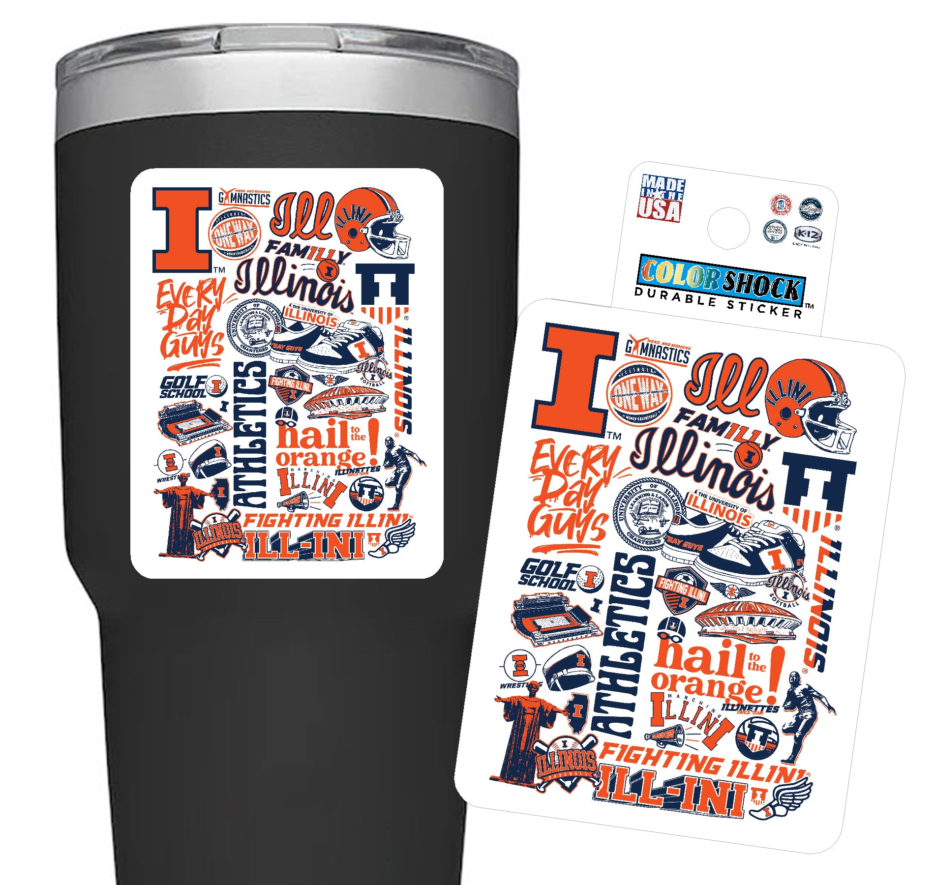 Fighting Illini Sport Symbols Decal