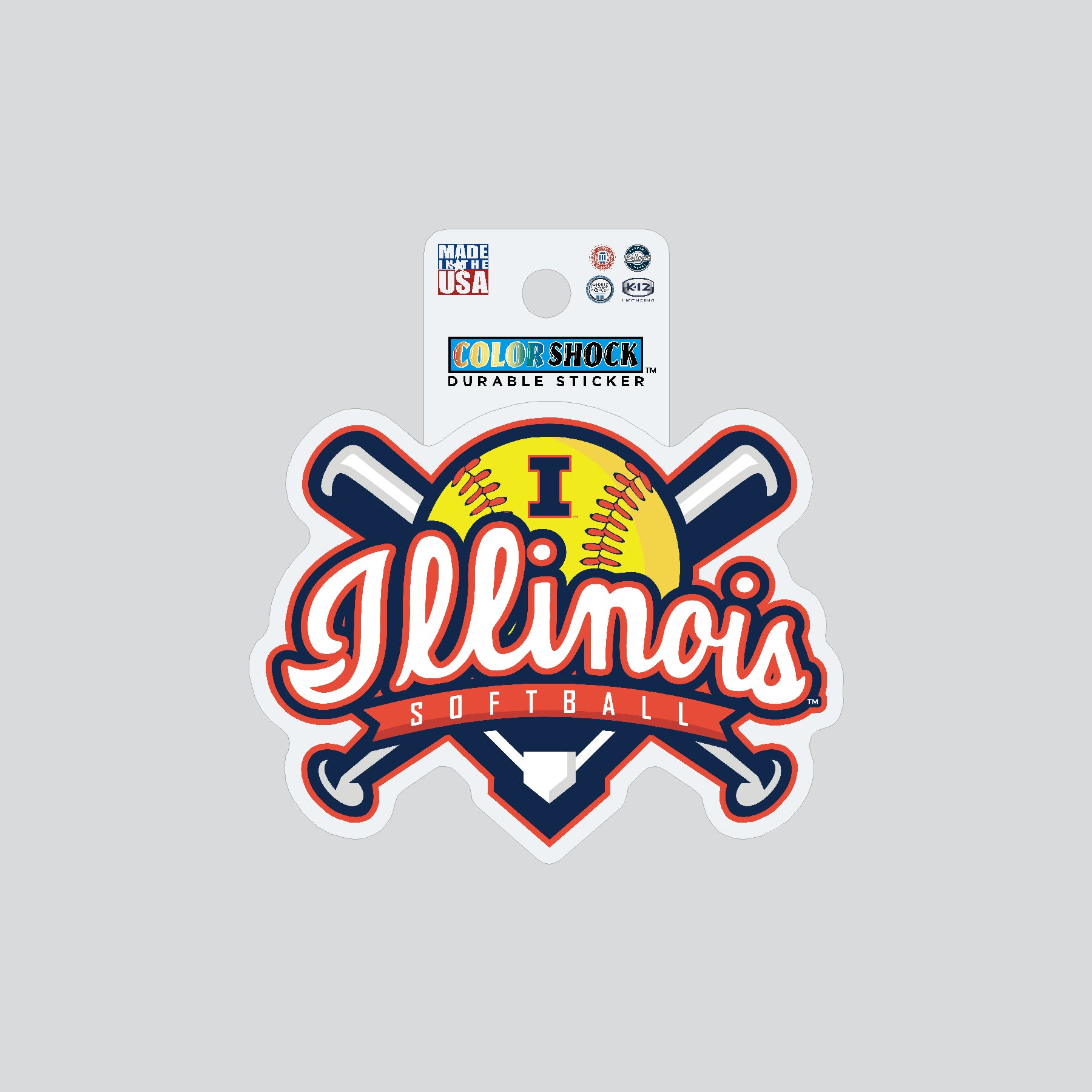 Illinois Fighting Illini Softball Durable Decal