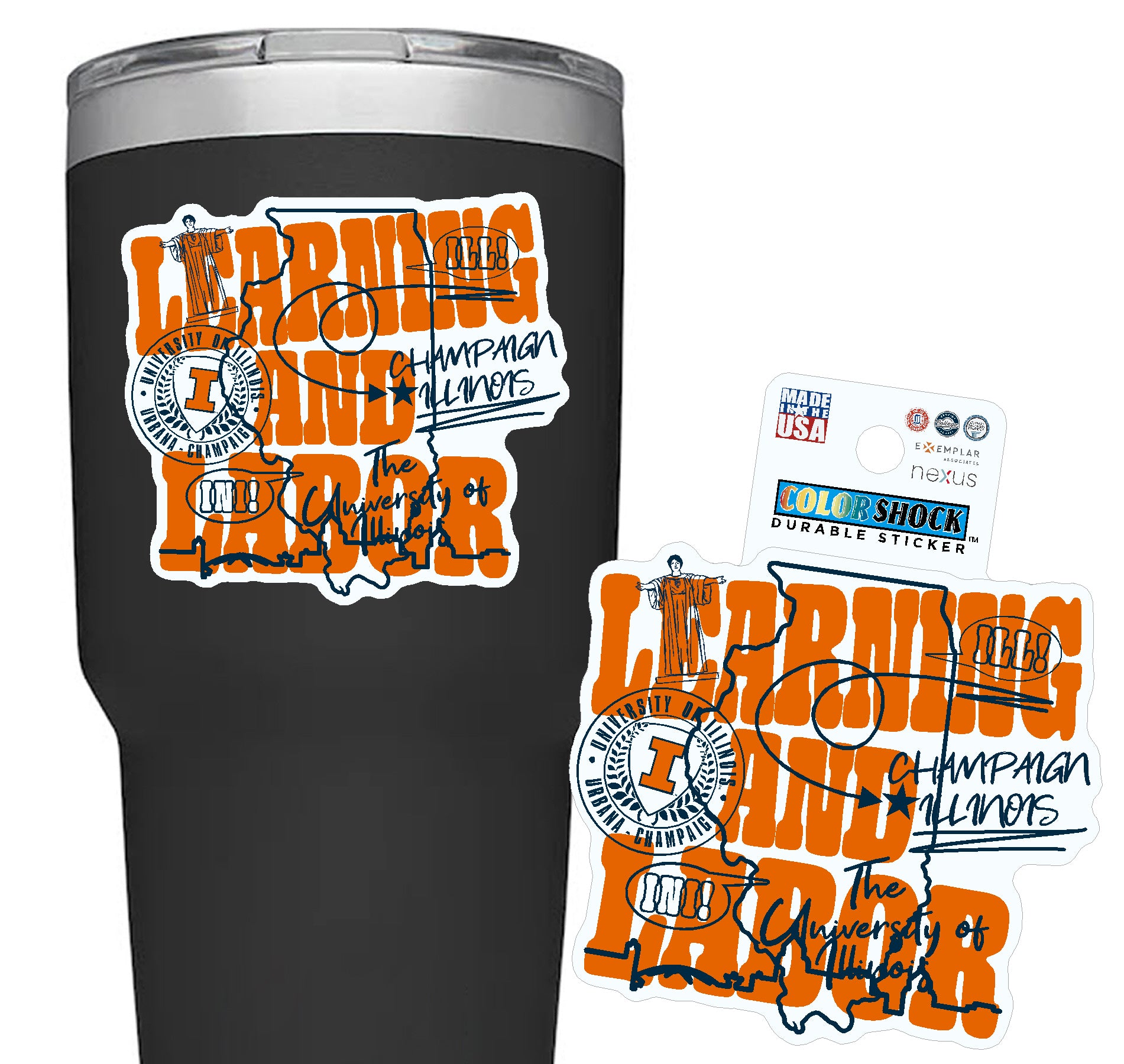 Fighting Illini Learning & Labor Decal