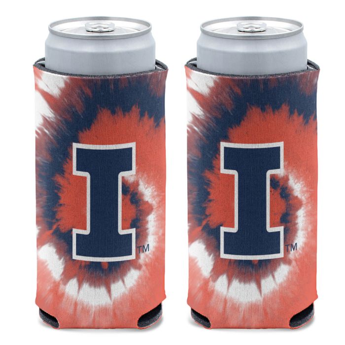 Illinois Fighting Illini Tie Dye Slim Can Coozie 12 oz.